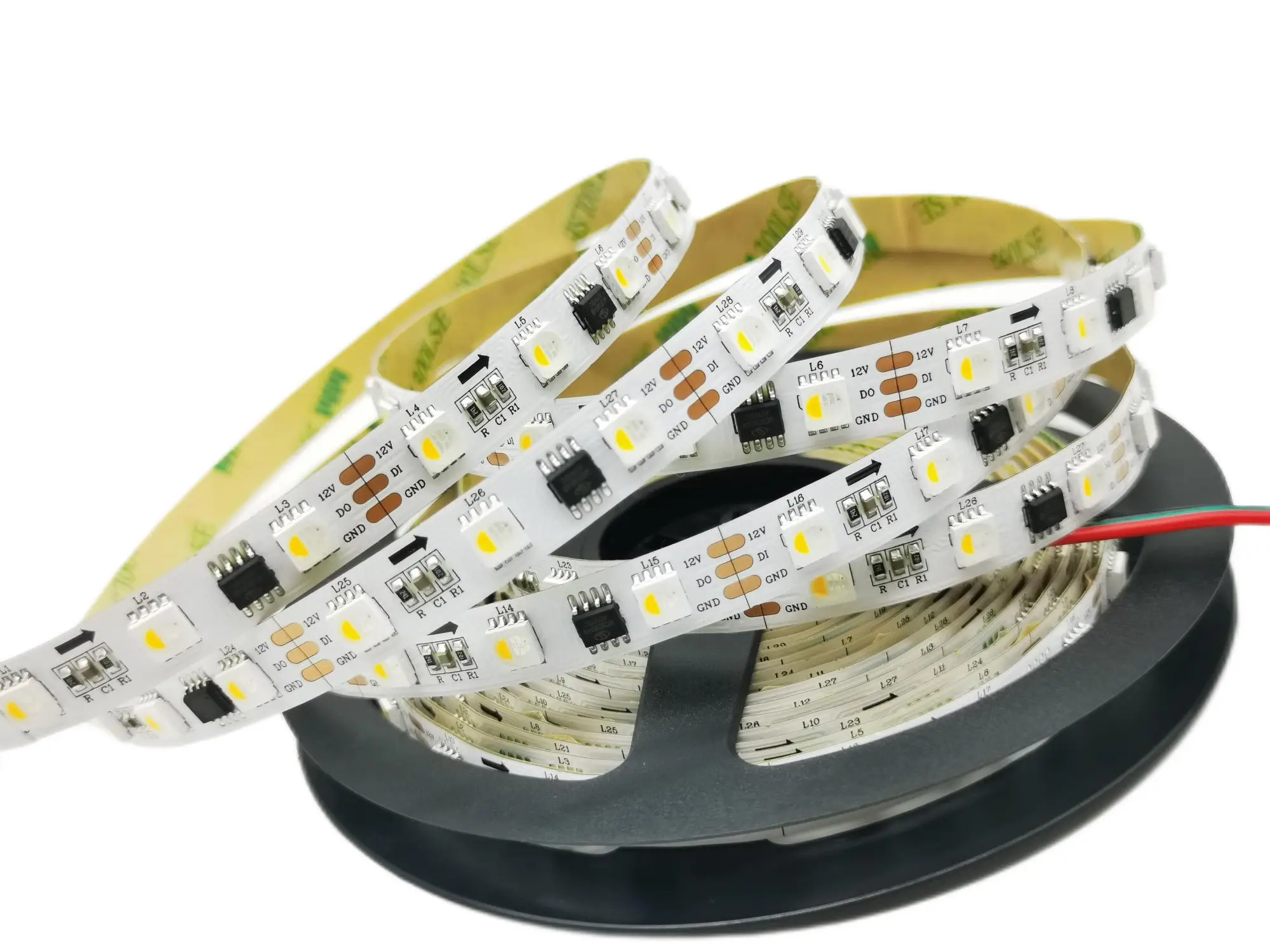 UCS2904 RGBW RGBWW Led Flexible Strip 4 In 1 DC12V 60 leds/20pixles/m Led Light Strip 5M  White PCB IP20 IP65 IP67