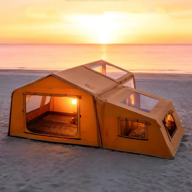 New Design Strong Inflatable Air Four-season Two Bedrooms Outdoor Camping Cabin Tent