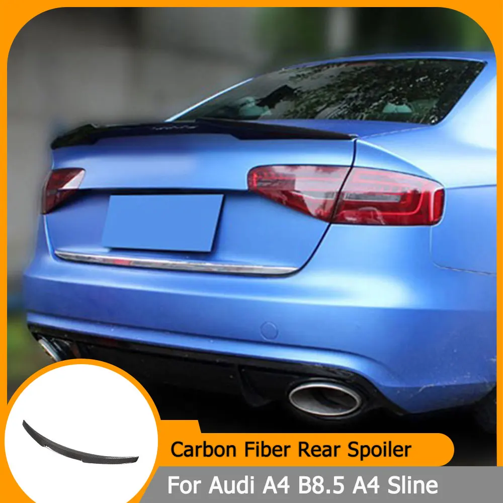 

Car Rear Trunk Spoiler Boot Lip Wing For Audi A4 B8.5 A4 Sline 2013-2016 Rear Spoiler HighKick Carbon Fiber