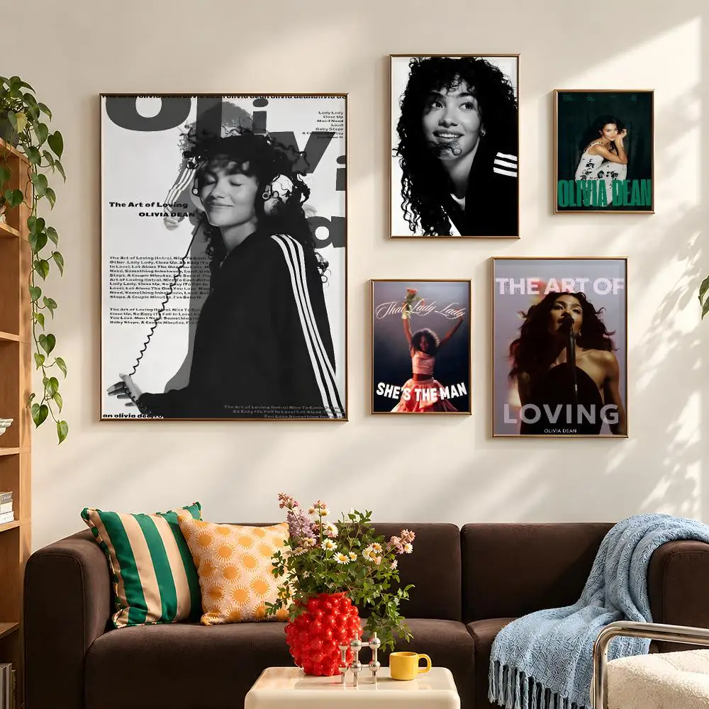 Singer Olivia Dean Soul Jazz Poster Self Adhesive PP Wall Art HD Gaming Room Bedroom Living Room Decor Apartment Gift