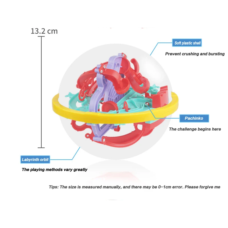 Baru Asli Bola Teka-teki Labirin Misi Ruang 3D Ajaib Bola Kecerdasan 137Mm Bola Labirin Bola Dunia Mainan Edukasi Anak-anak