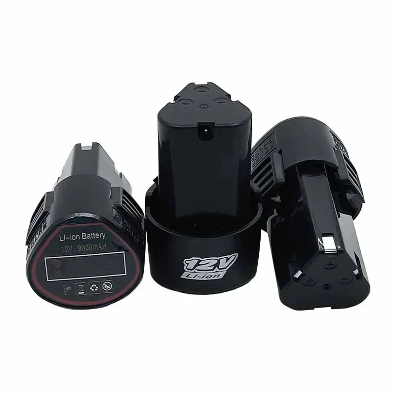 🏅 ใหม่ 12V9800mAh แบตเตอรี่ลิเธียมแบบชาร์จไฟได้สากลสำหรับไขควงไฟฟ้าสว่านไฟฟ้ามินิเครื่องบดมุมเครื่องมือ