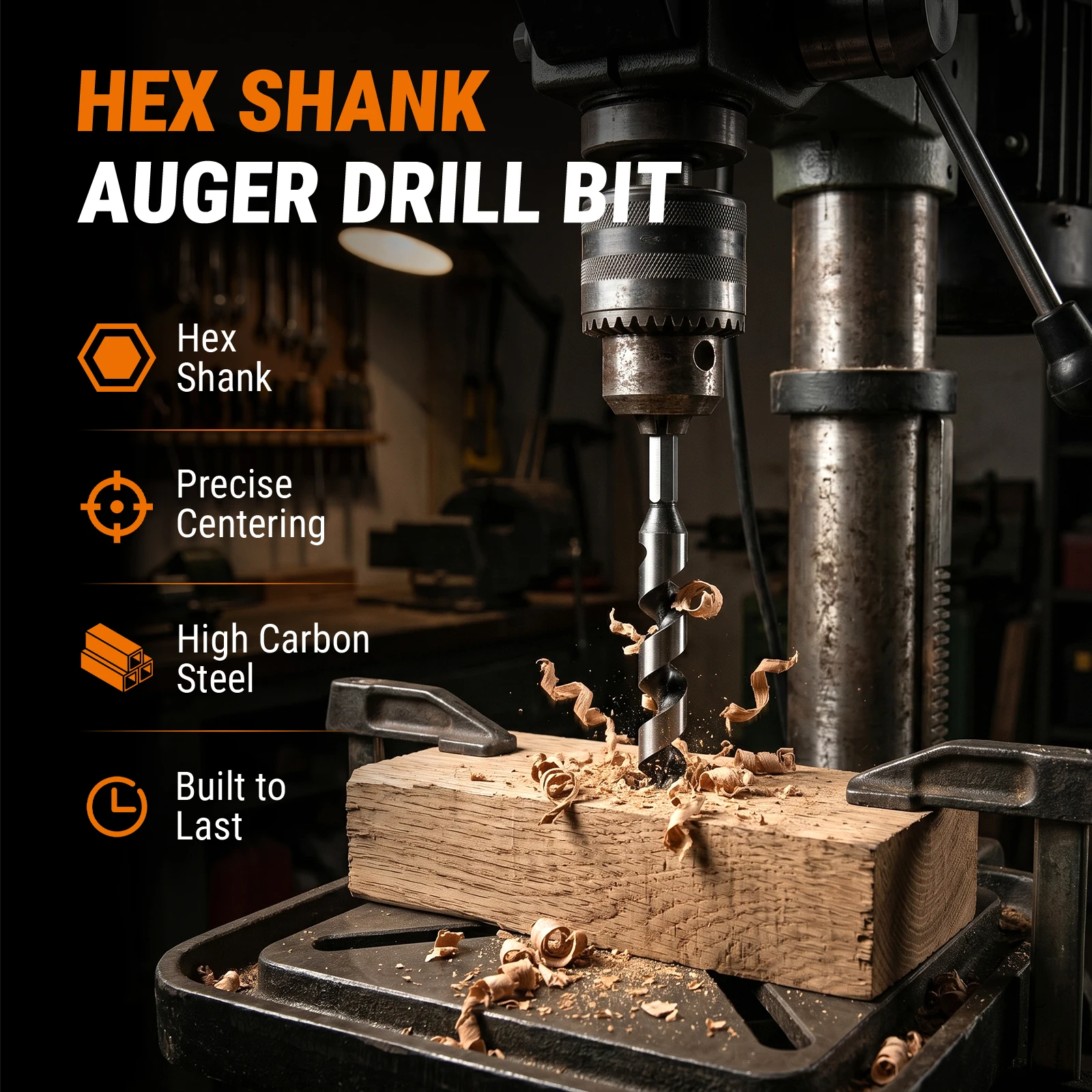 Versery 1 Stück 6-40mm Hochkohlenstoffstahl 230mm Holzbearbeitungs-Schiffbohrer Lochsäge Sechskantschaft für Weich- und Hartholz, Kunststoff, PVC – Detail 8