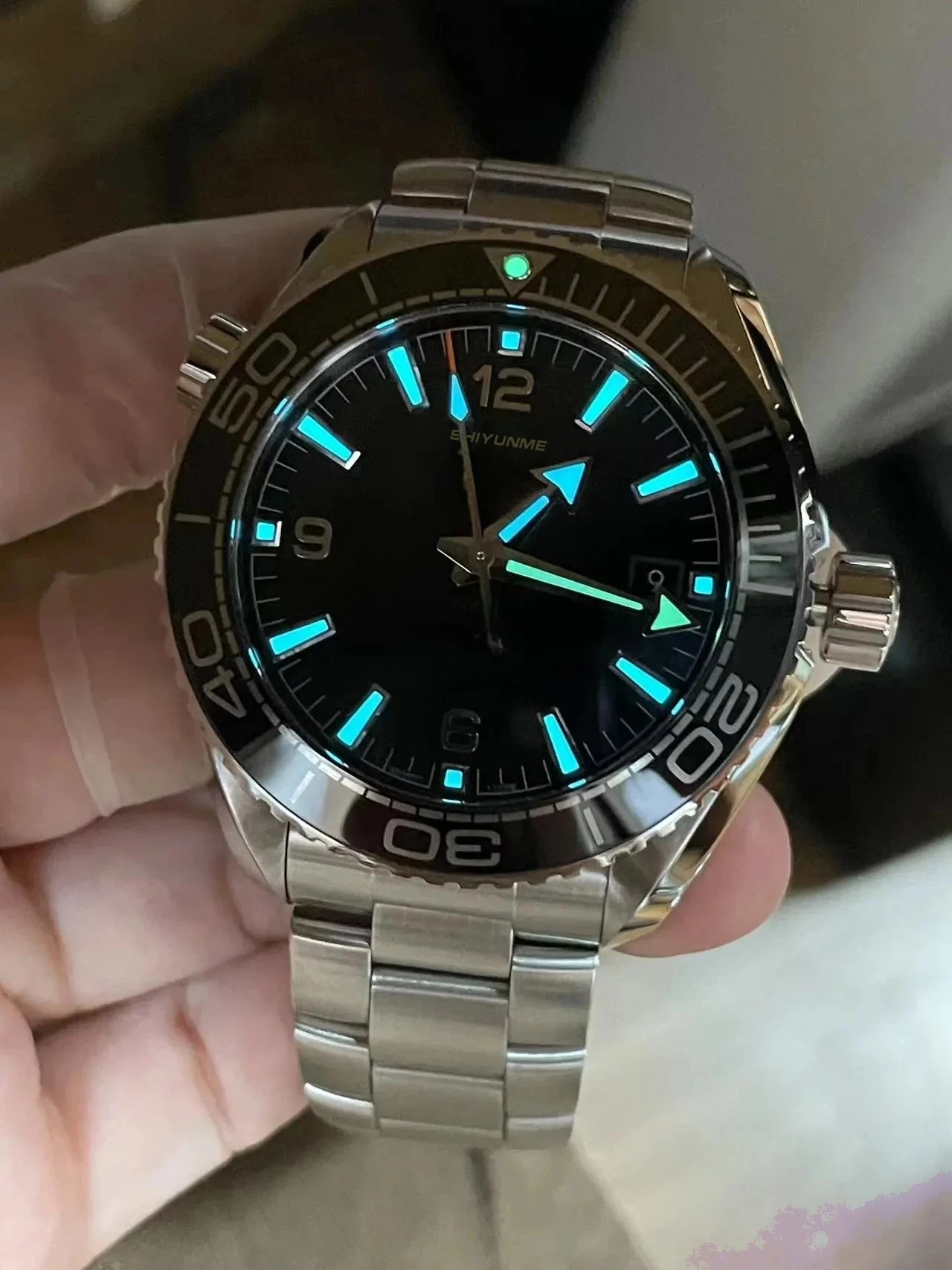 Спортивные мужские механические часы Ocean Universe, стальной корпус 600, Relogio Masculino, черные, синие керамические 007, винтажные автоматические часы