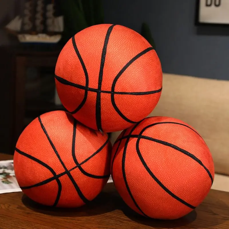 24cm Kawaii Imitation Basketball Plush Toys Lovely Soft Lifelike Ball Stuffed Dolls Boys Companion Plush Toys Home Decor Toys