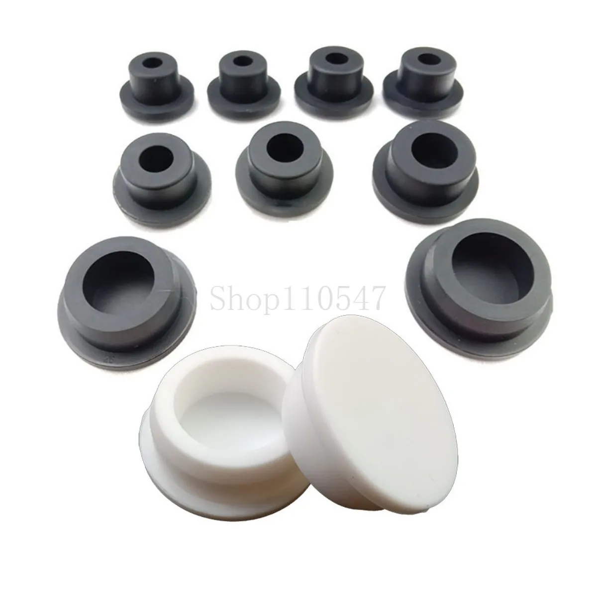 White/Black 6.8mm - 201.5mm Silicone Rubber Hole Plug T Type Inserts Seal Plugs Stopper End Caps Dustproof Protective Sleeve