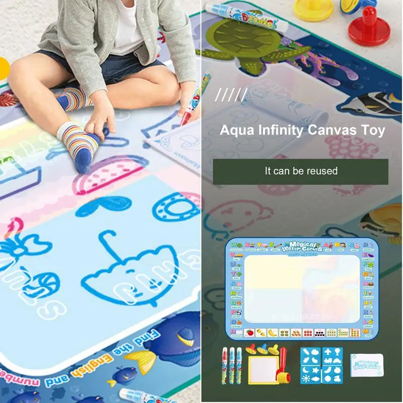 Water Painting Pad Mess Free Coloring Doodle Mat Water Paint Mat Canvas Mat For Kids Coloring Doodle Drawing Mat 100 X 80cm