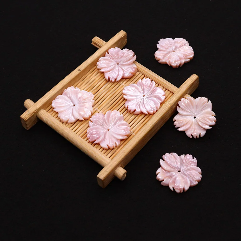 

Exquisite Flower Shape Natural Seawater Shell Beads Single Hole Pink Shell Bead Handmade Necklace Earring Jewelry Accessory 1 Pc