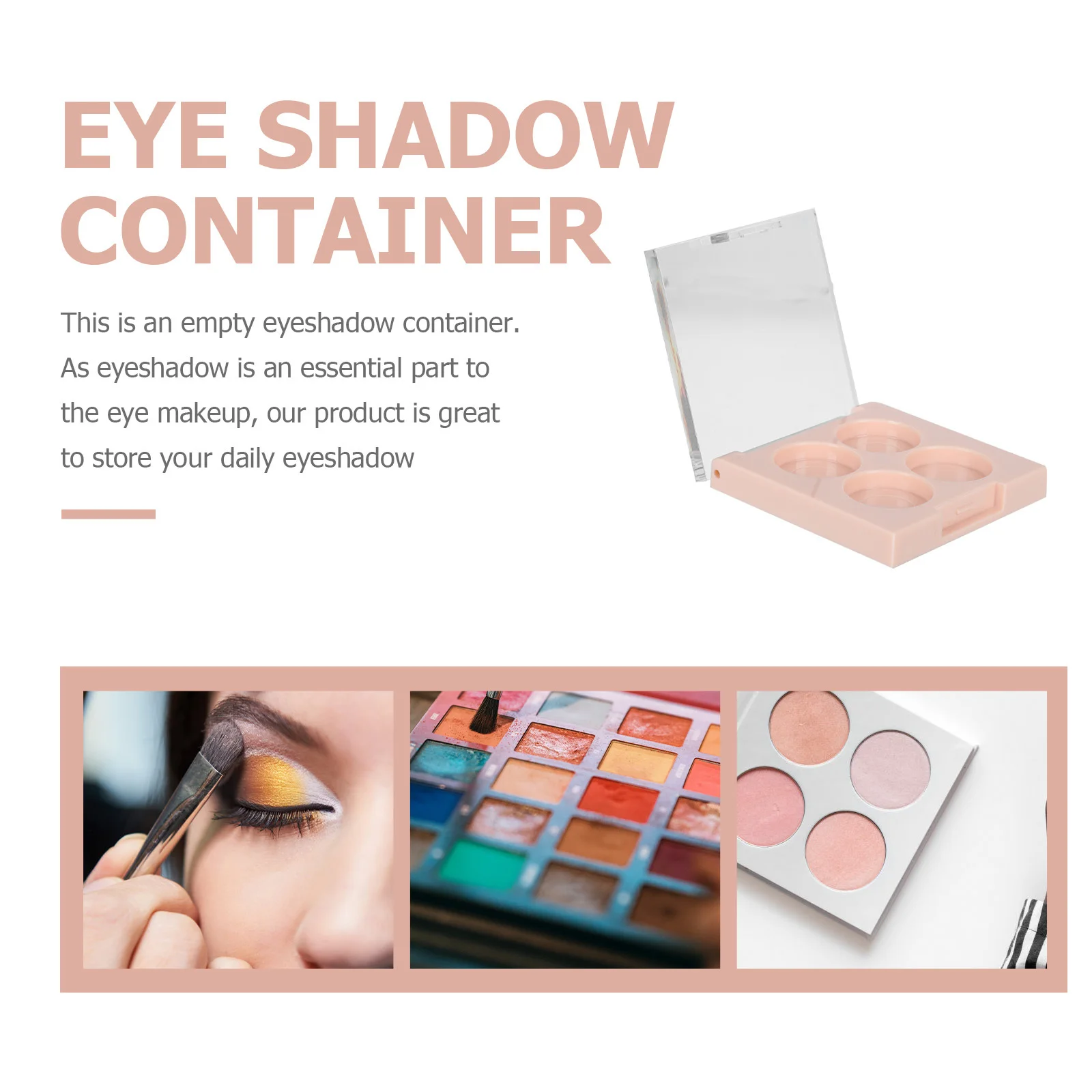 

2Pcs Eyeshadow Empty Compact Mixing Plate Durable Makeup Organizer Sub Package Tray Portable Cosmetics Storage Case for Travel