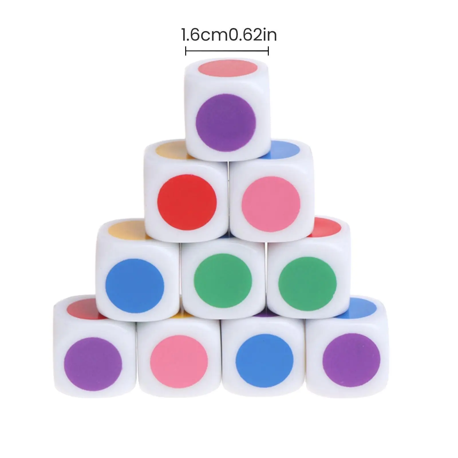 Dadi D6 quadrati da 10 pezzi da 16 mm a 6 facce, angolo rotondo a 6 colori per DnD D&D TRPG