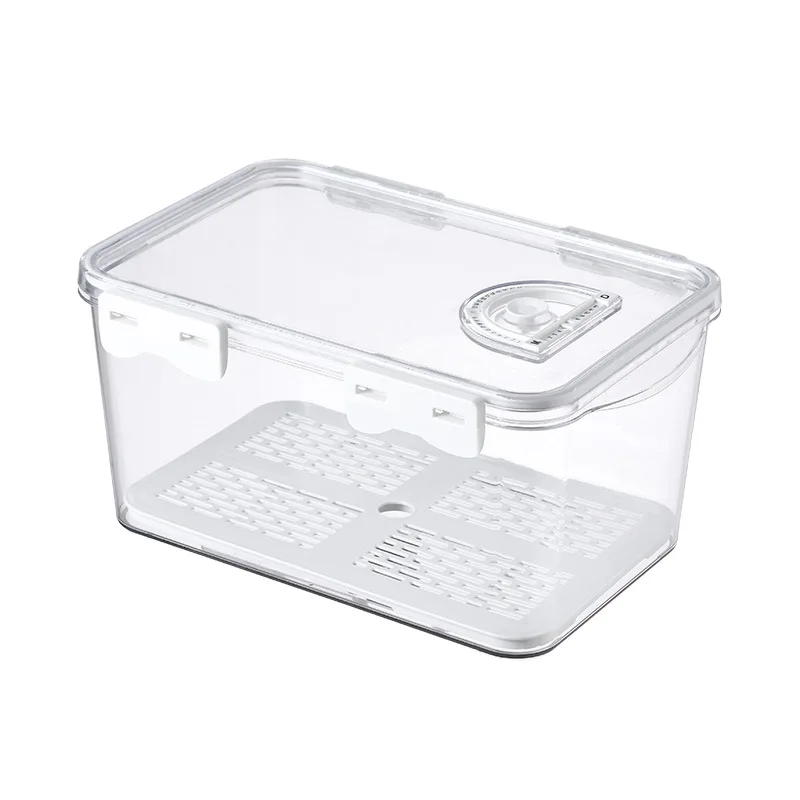 

storage box, transparent thickened drain storage box, sealed and dustproof with lid, refrigerated chronograph fresh-keeping box