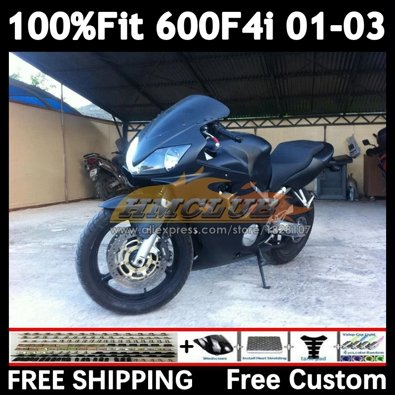 OEM Fairing For HONDA matte black CBR 600 600F4i CBR600FS 52No.32 CBR600 F4i 01 02 03 CBR600F4i 2001 2002 2003 Injection Bodys