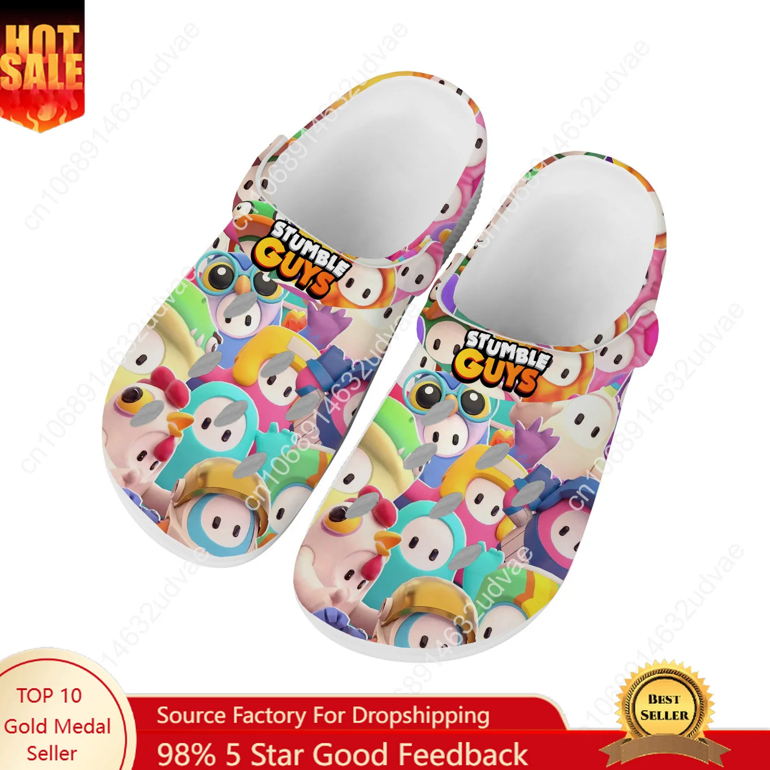

Stumble Guys Water Shoes Mens Womens High Quality Fashion Home Garden Clogs Customizd Sandals Beach Breathable Hole Slippers
