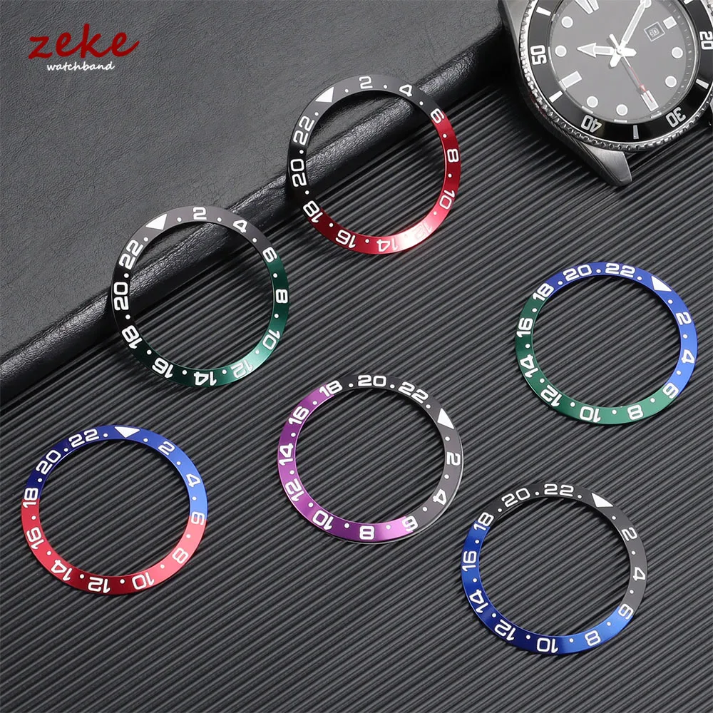 38mm Legierung Uhr Lünette für Rolex GMT007 Aluminium Uhr Lünette Einsatz Ring Hang NH35 NH34 Tauchen herren Uhr teil Zubehör
