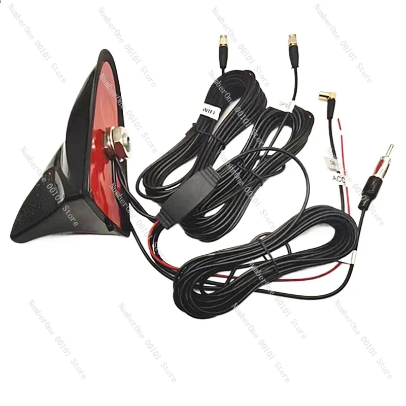 Shark Fin 4-in-1 Vehicle Active Roof Threaded Antenna with Gain Amplification