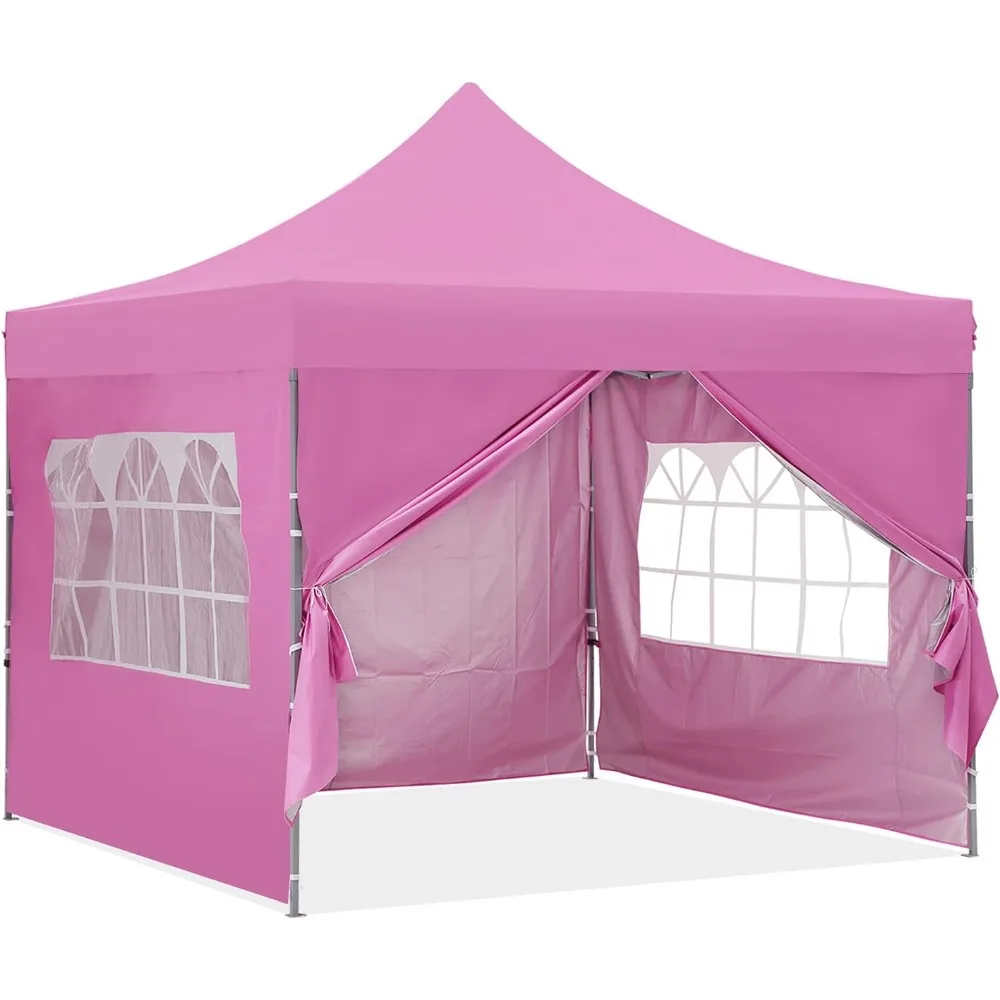 10x10ft Outdoor Pop-Up Canopy Tent, Patio Tent, Commercial Portable Instant Fold, Waterproof Canopy with Wheeled Tote Bag