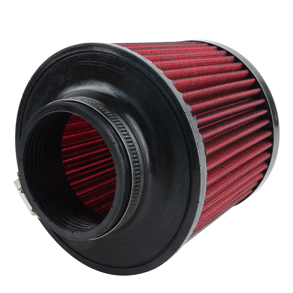 76mm Universal Car Air Filter High Flow Cone Cold Air Intake Filter Auto Modification Accessories Air-Filter Mesh Cone