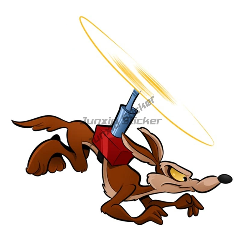 Wile E. Coyote Funny Sticker for Table Wall Room Off-road Laptop Camper Truck Window Motorcycle Car Bicycle Decal Customizable