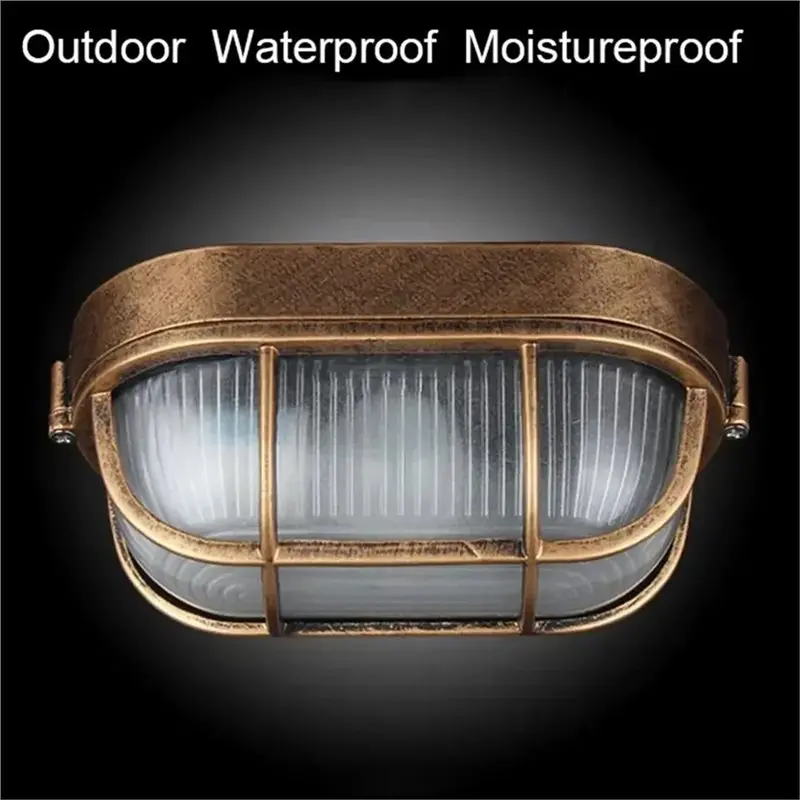 Premium-Outdoor Wall Light Retro Style Vintage E27 Waterproof Ceiling Lamp Moisture Explosion-Proof For Porch Illumination