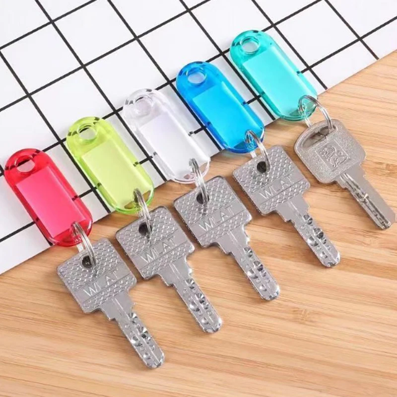 10PCS Plastic Clear Classification Plate Key Tags Label Numbered Name Baggage Tag ID Label Name Tags With Split Rings