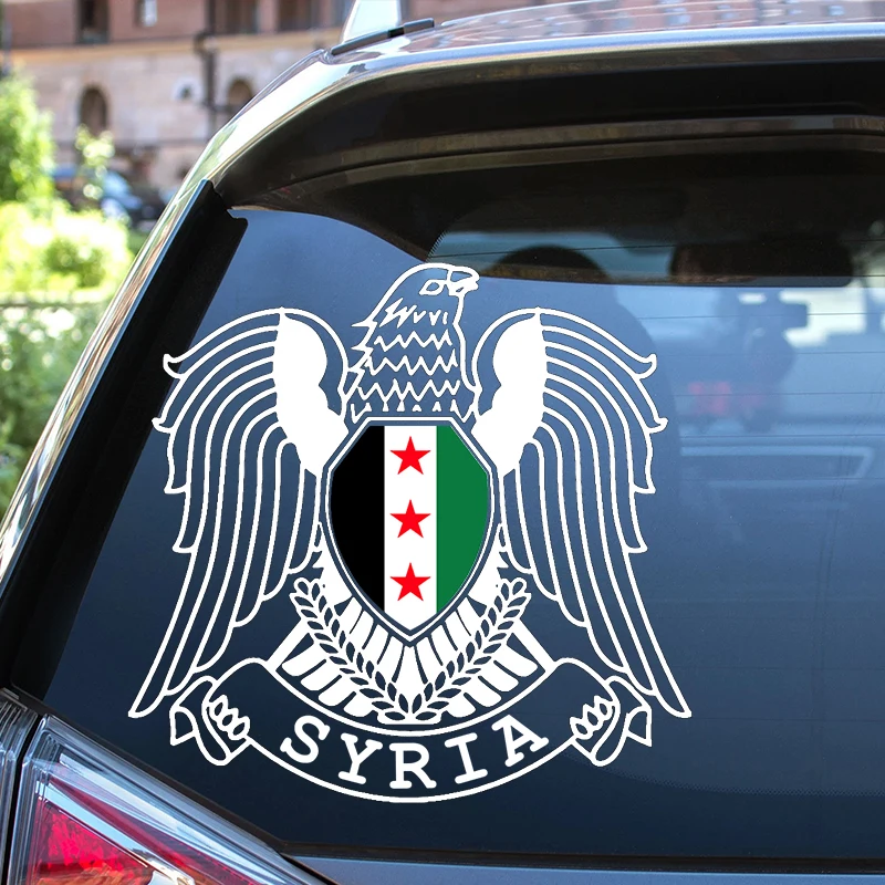 Naklejka winylowa herb Syrii dla SYRIA/Syrien/FREE SYRIA naklejki samochodowe wodoodporna dekoracja