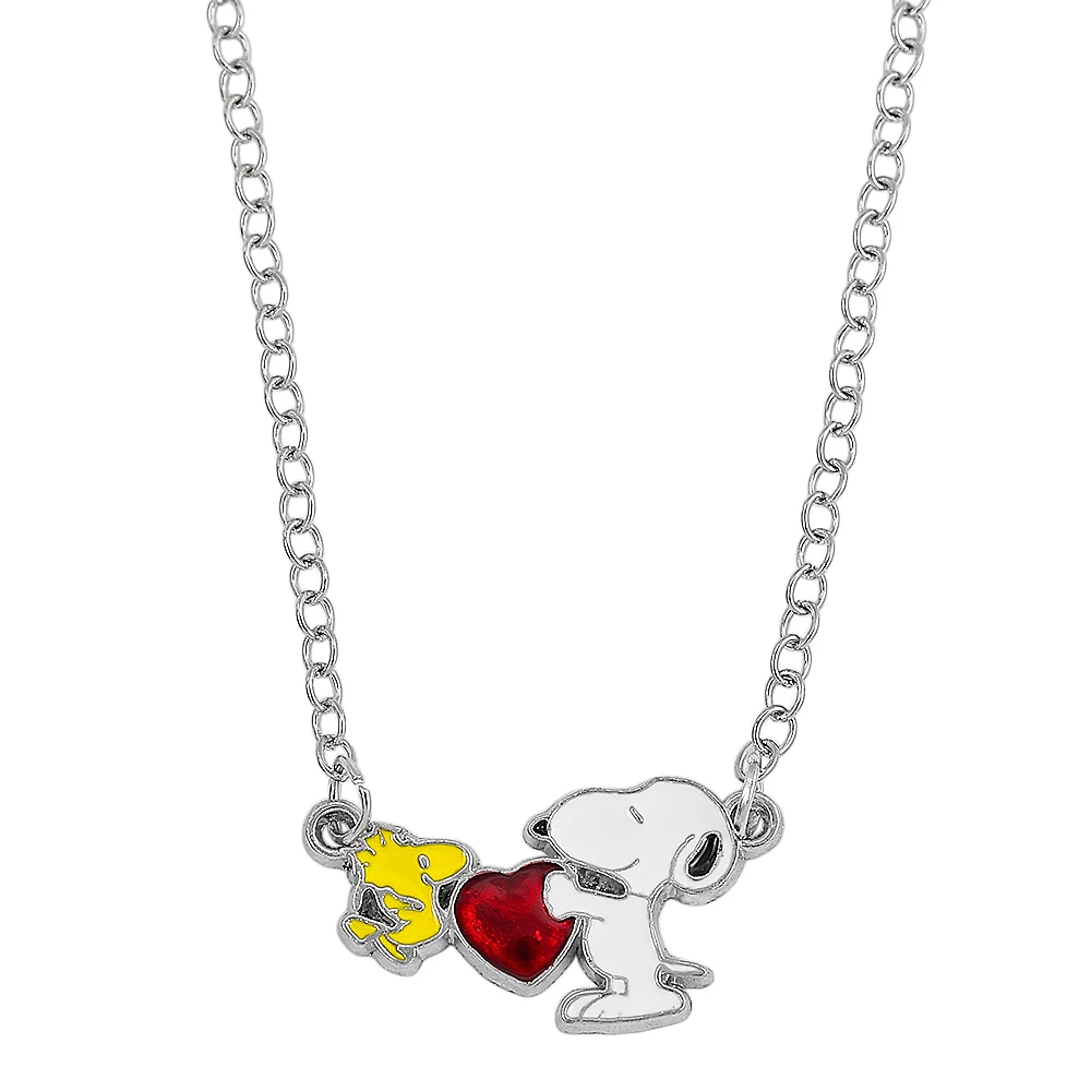 

Snoopy zircon oil drop pendant necklace, trendy item, best friend, couple, sweater chain, jewelry accessories