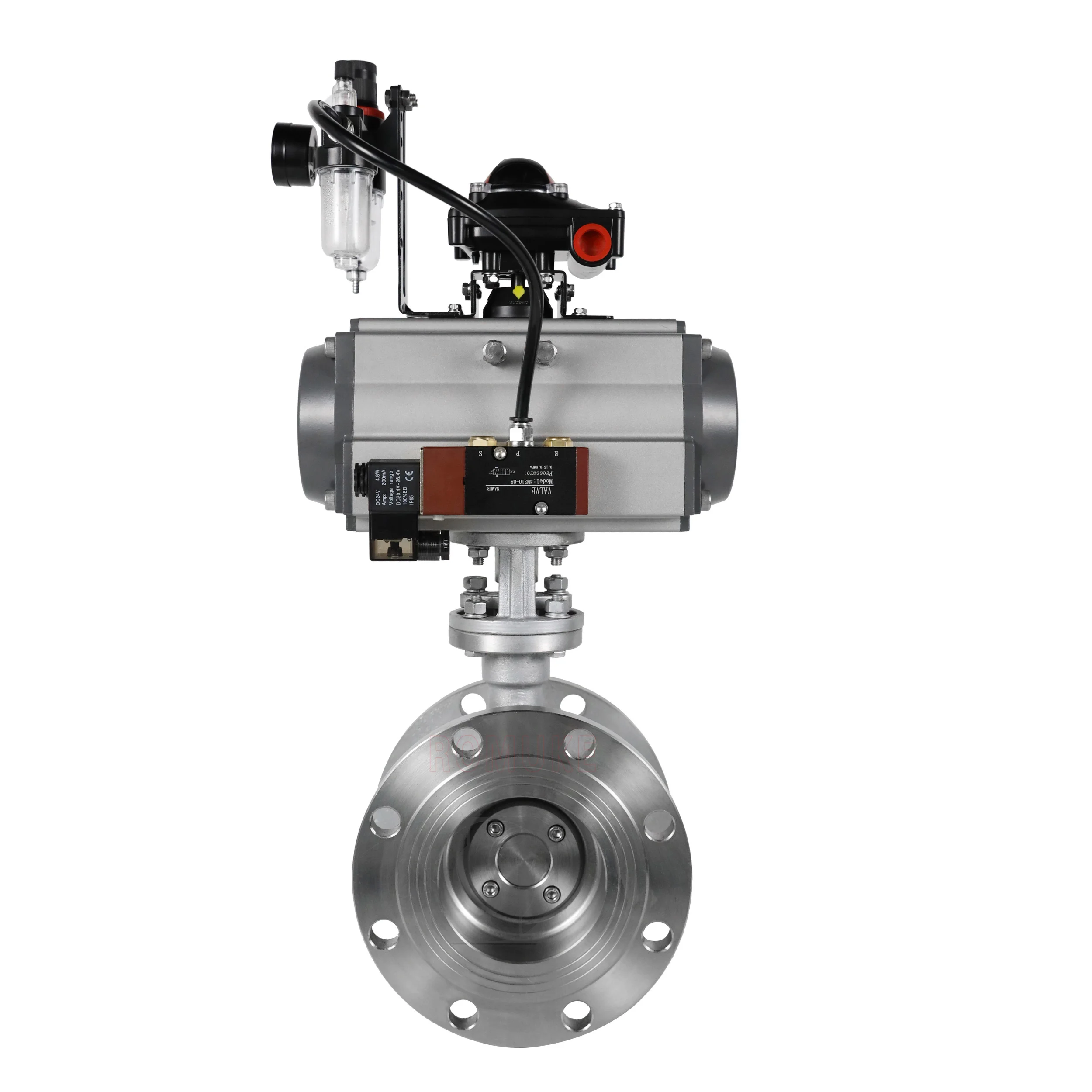 D643W-16P High Temperature Steam Heat Transfer Oil Stainless Steel Pneumatic Flange Hard Seal Butterfly Valve