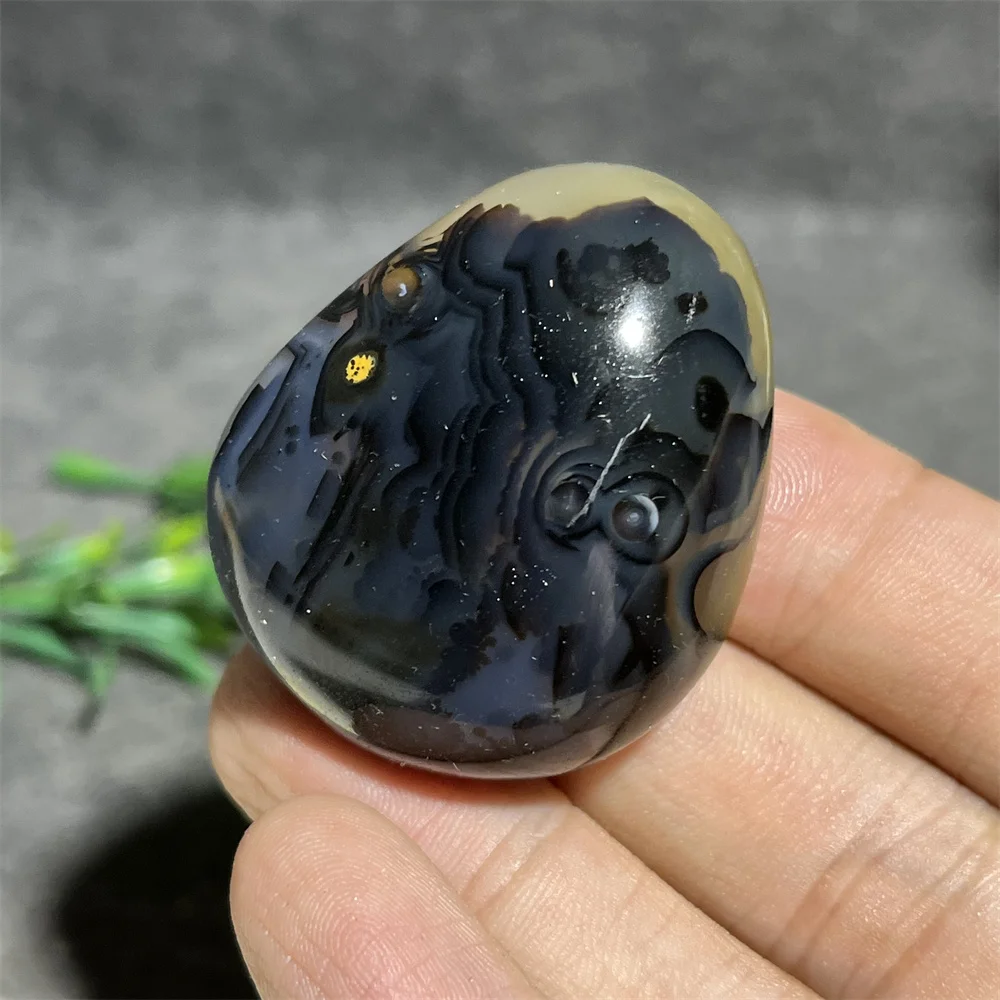 Crystal Natural Chalcedony Agate Stone Quartz Energy Polishing Beauty Gemstones Palm Jade Reiki Healing Home Decoration