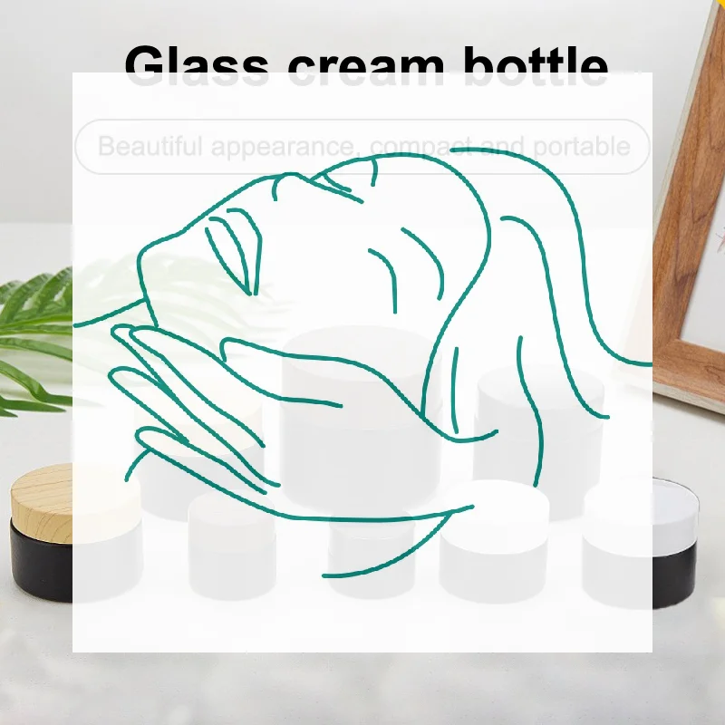 غطاء بلاستيكي برطمانات فارغة برطمان كريم زجاجي أسود حاوية مستحضرات التجميل 10/30/60 جرام زجاجة زجاجية حاوية مكياج برطمانات مستحضرات التجميل للسفر #1