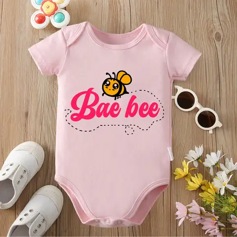 Mignon bébé abeille imprimé exquis 100% coton Onesie tissus confortables body pour bébé combinaison pour 0 à 12 mois nouveau-né