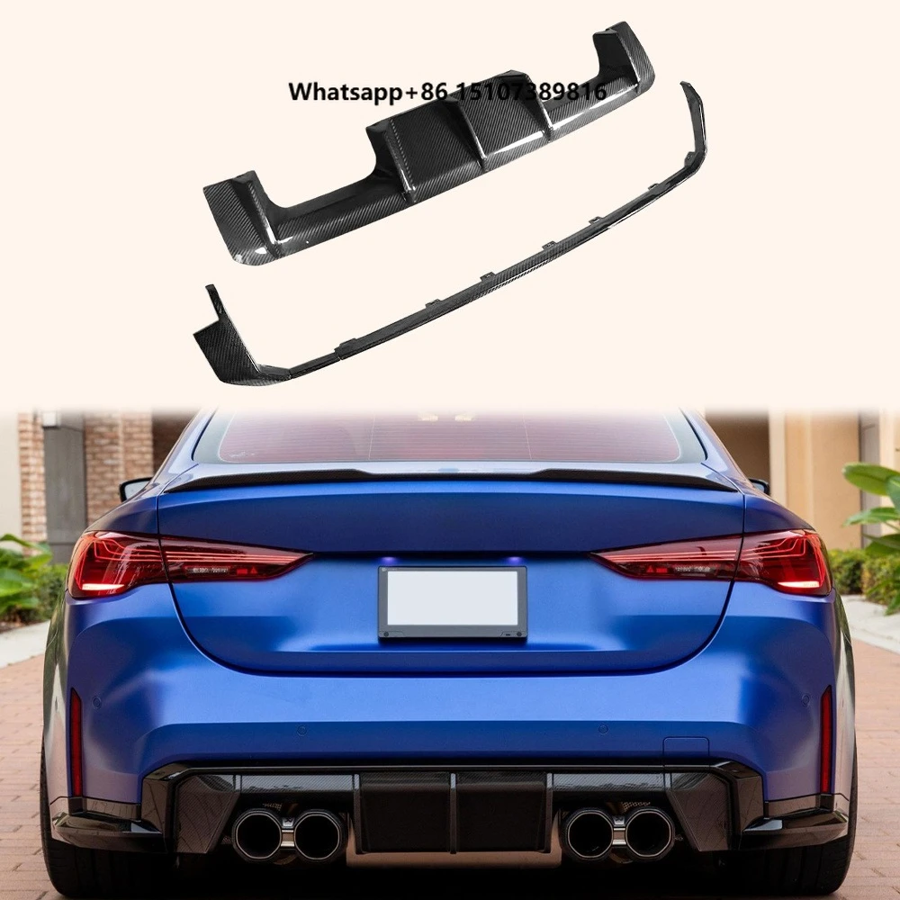 For M4 G82 20-24 2 Door Dry Carbon OE Style Rear Bumper Diffuser Lip + Garnish