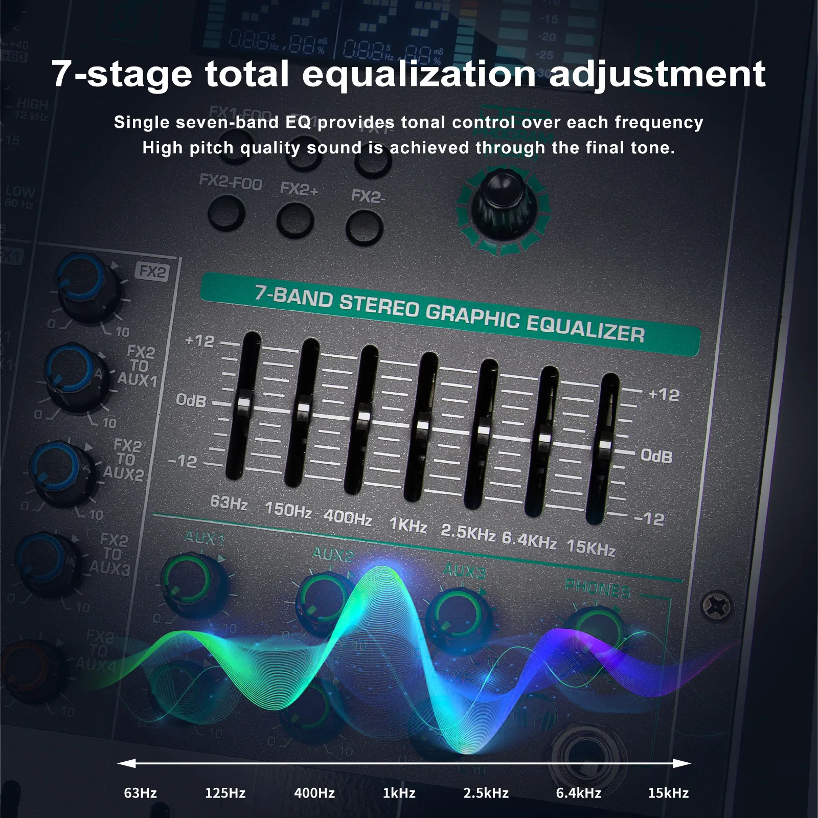 FLALWREO Professional Audio Mixer 10/18channels with 99bit dps reverb chip Bluetooth USB MP3 for stage bar studio DJ