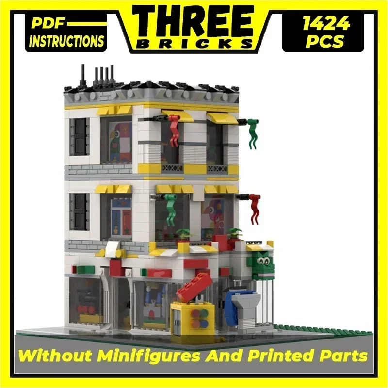 

Street View Model Moc Building Bricks Building Block Store Corner Technology Modular Blocks Gift Christmas Toy DIY Sets Assembly