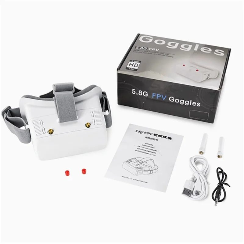 AT82-5.8Ghz FPV Óculos 40CH Antena Dupla Foco de Tela de 3 Polegadas Ajustável Para Racing Drone Micro Whoop
