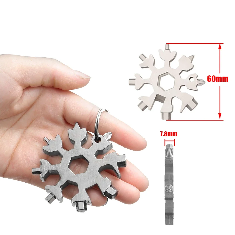 18 In 1 Snowflake Wrench Portable Multi-functional Universal Manual Hand Tools Star Anise Screwdriver Outdoor Emergency Spanner