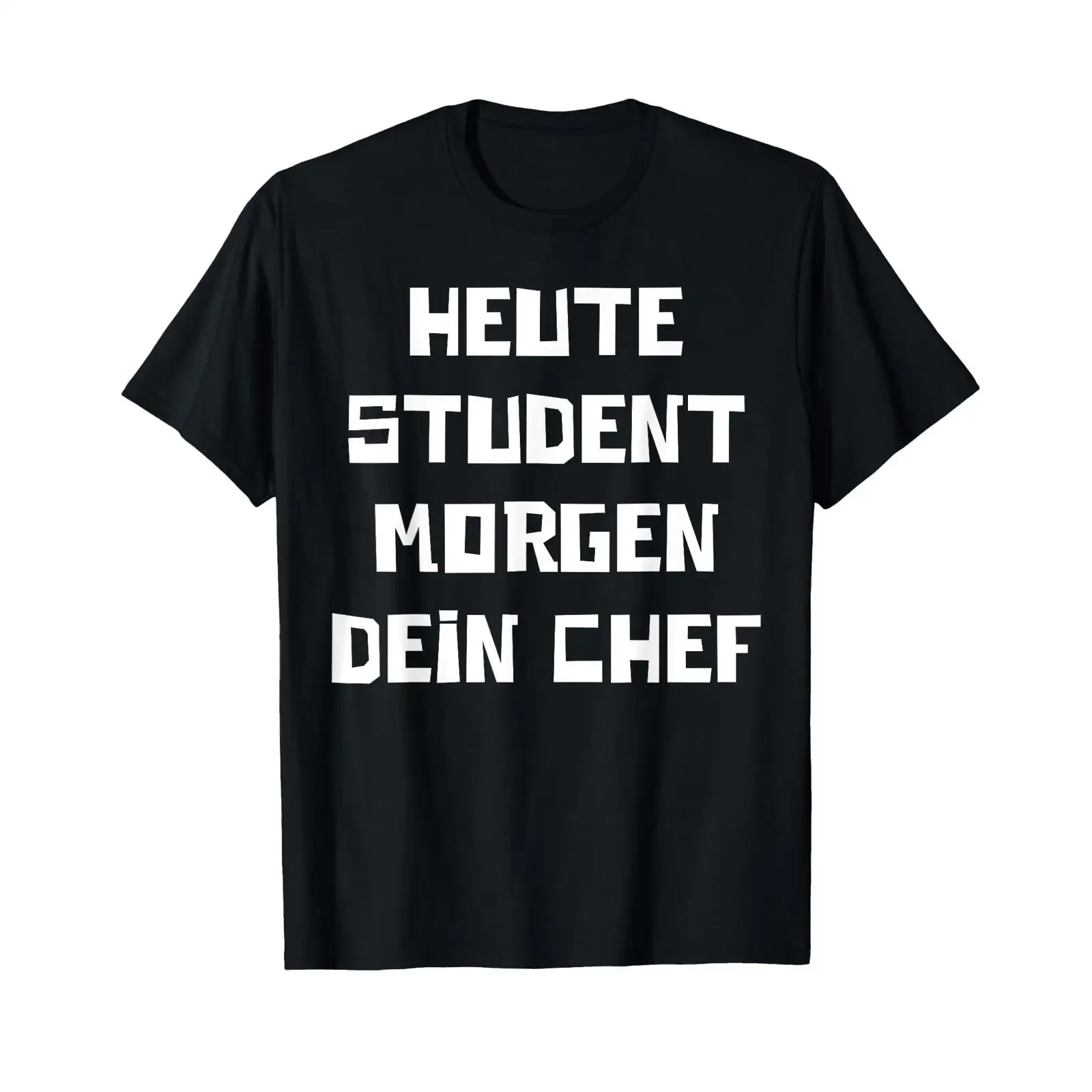 Men's Today Student Morgen Dein Chef Work Study Funny Plain T Shirt vintage Washed Stretched graphic streetwear homme Stylish