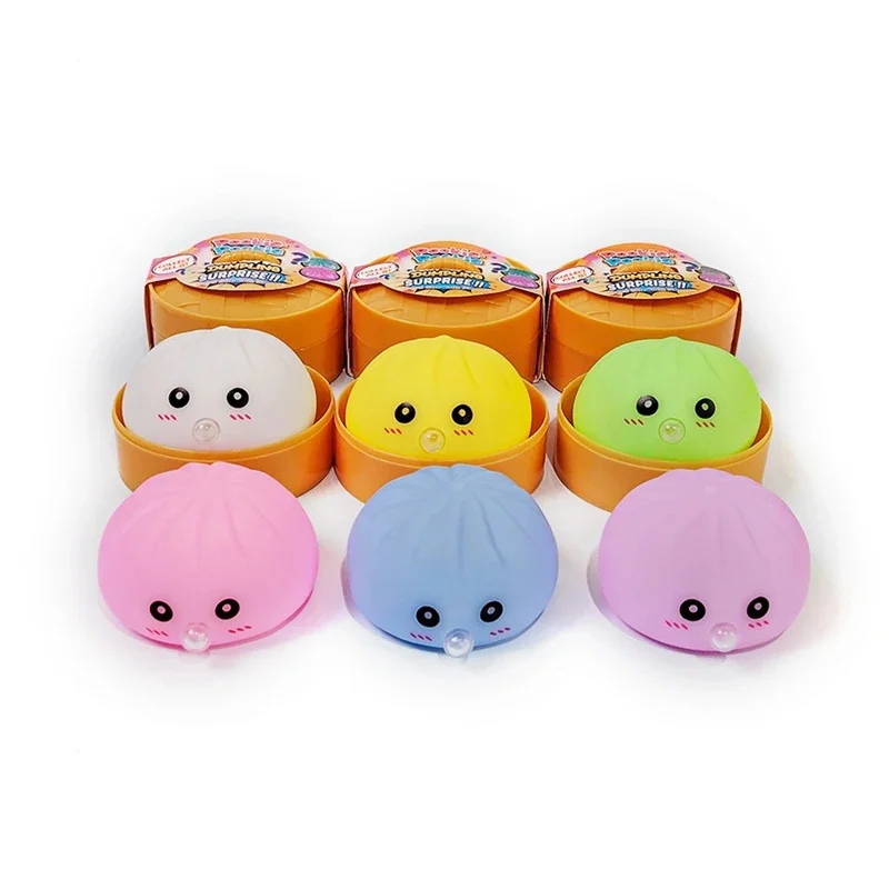 Cute Cartoon Blowing Bubble Dumpling Squishy Toy Soft Slow Rebound Stress Relief Fidget Toy For Adults Teenagers Party Gift