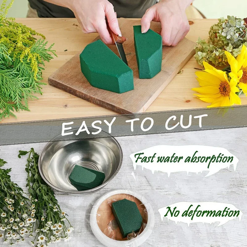 12 قطعة من رغوة الزهور الجافة والرطبة، كتل الزهور المستديرة، رغوة الزهور للزهور الطازجة أو الاصطناعية SQ