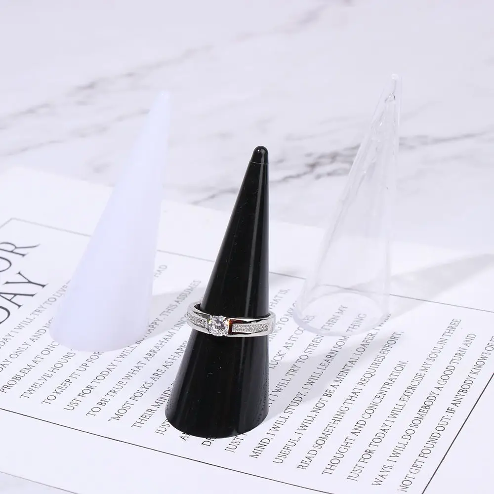

1/5PCS Mini White Black Transparent Shape Acrylic Holder Jewelry Show Ring Display Stand Jewellery Organizer