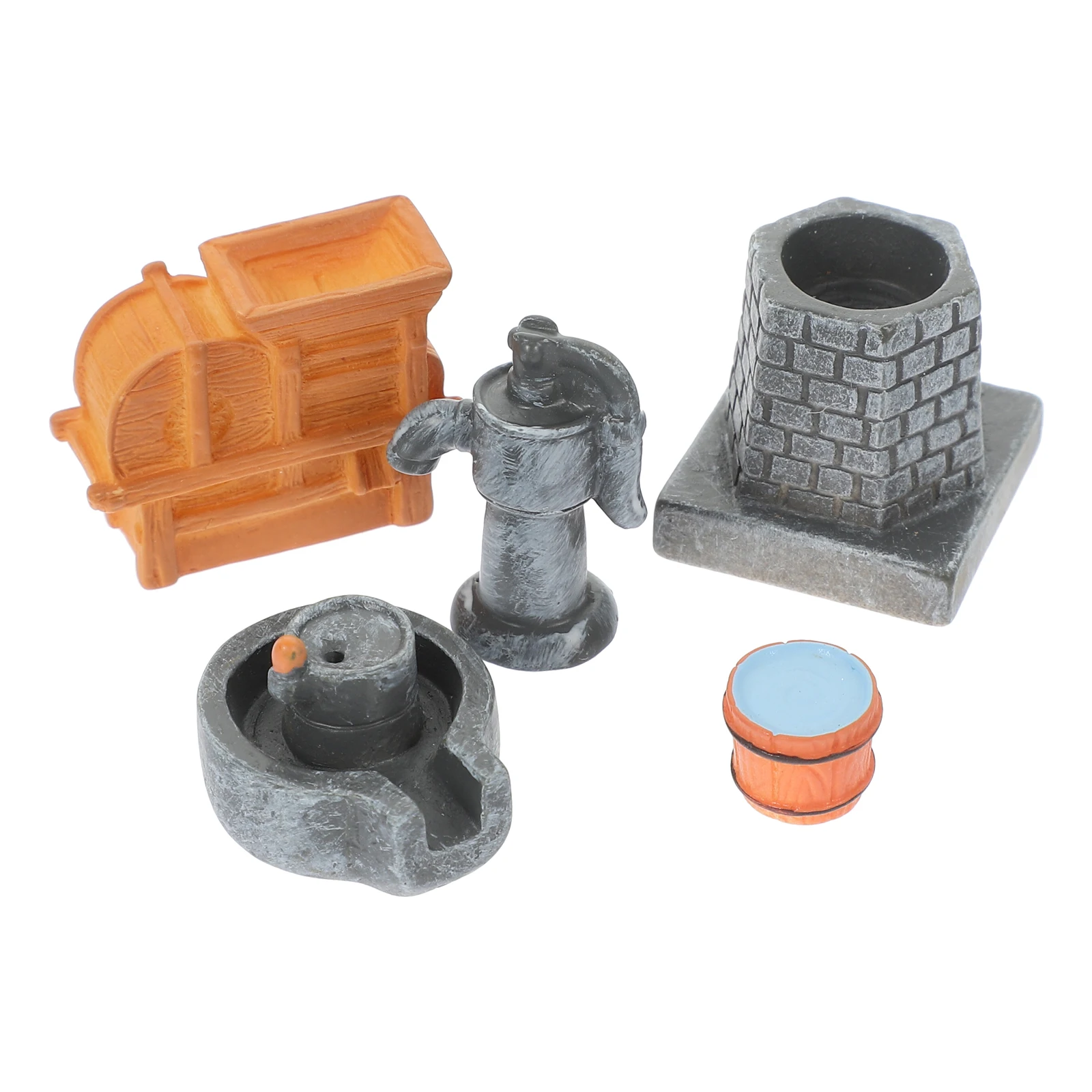

5 Pieces Mini Farmhouse Accessories Resin Craft Miniature Farm Equipment Decor Micro Landscape Decoration