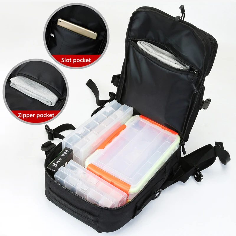 Fishing Tackle Backpack With Rod Holders Waterproof Large Capacity Tactical bags Fishing Lures Gear Storage Shoulder Bag XA3G