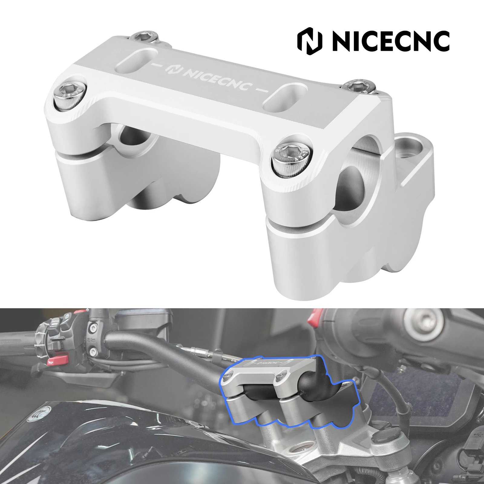 For BMW R1200 R1250 GS GSA Handlebar Risers Handle Bar Pullback Mount Clamp for BMW R1200GS/Adventure R1250GS/Adventure