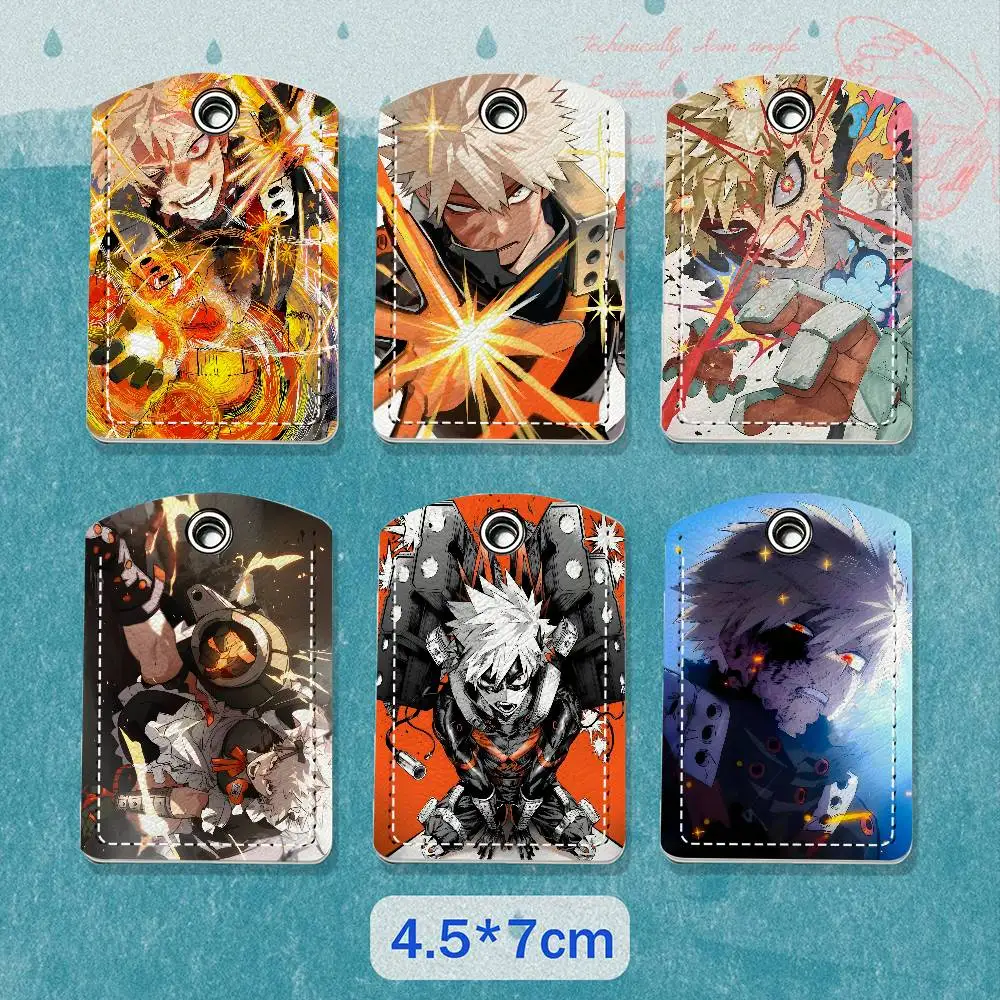 Immagine 3: MHA My H-Hero K-Katsuki Bakugo Portachiavi Porta Tessere per Carte di Credito, Carte Bancarie, Carte Autobus, Porta Badge, Portafoglio con Motivo Testurizzato