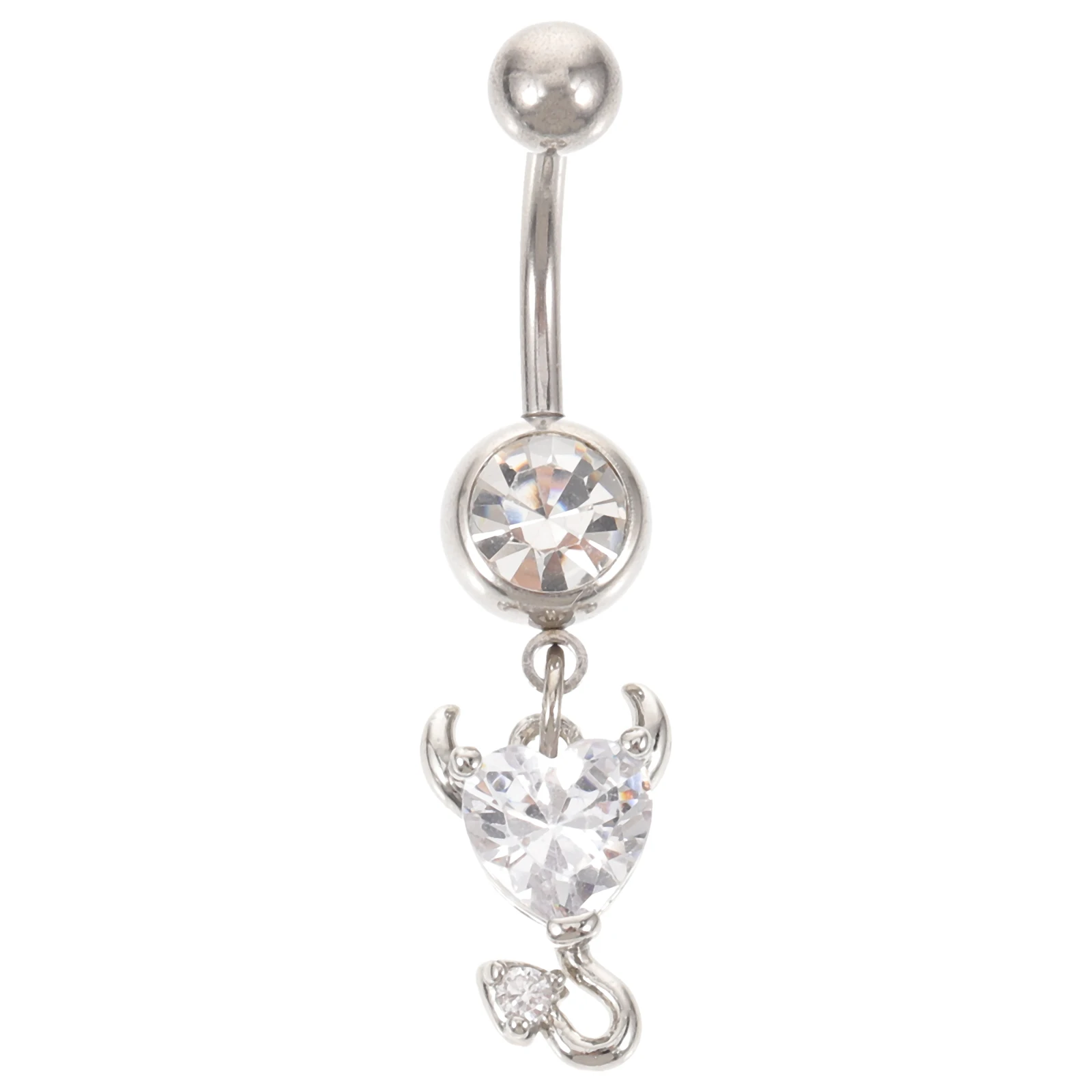 Anello per ombelico a forma di cuore Anelli per gioielli penetranti per ombelico Perforazione pendente per ombelico