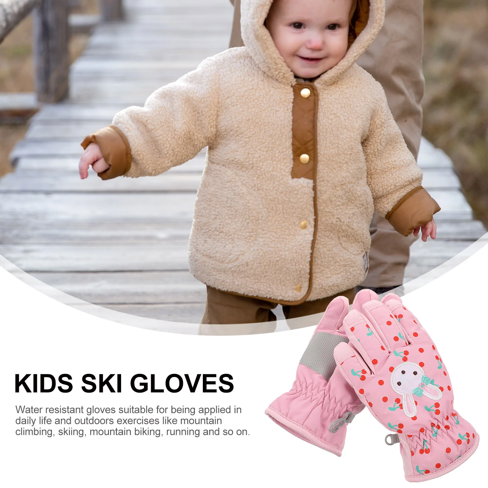 

Snow Protection Windproof and Waterproof Warm Gloves Man Cloth Lovely Resistant for Kids