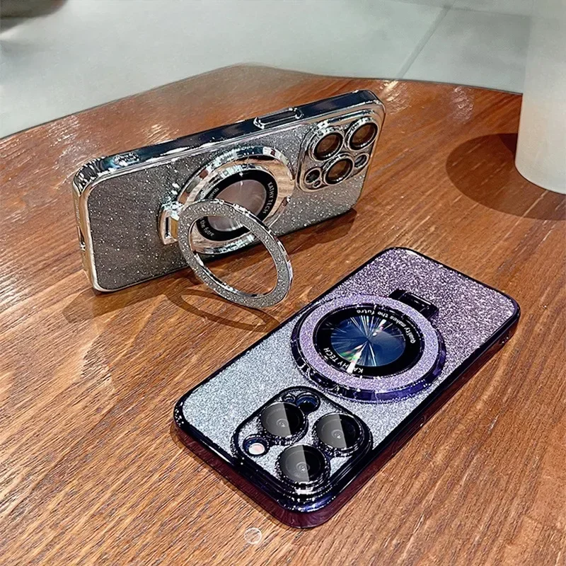 Роскошный блестящий чехол с кронштейном для Honor X9 X9A X8 X8A X8B X7 X7A 200 200Lite 90 70Lite 9X Y9S Y7A Y7 Y9 Чехол-держатель