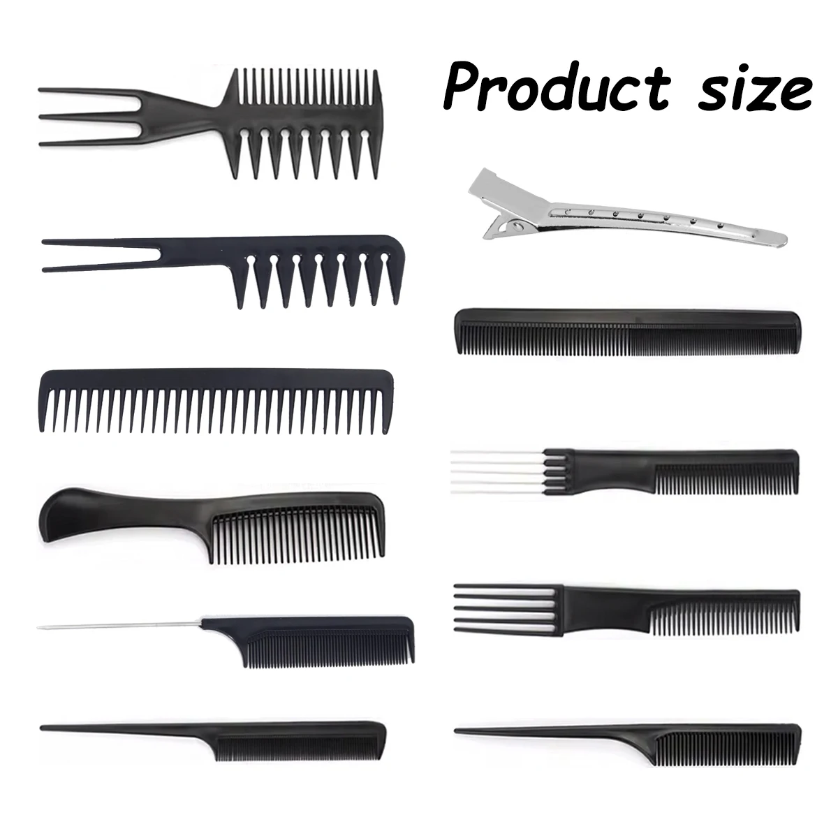 مجموعة مشط تصفيف الشعر مكونة من 22 قطعة، 10 أمشاط شعر متعددة الوظائف مع 12 مشبك شعر من الفولاذ المقاوم للصدأ خاص للشعر المستعار الحقيقي