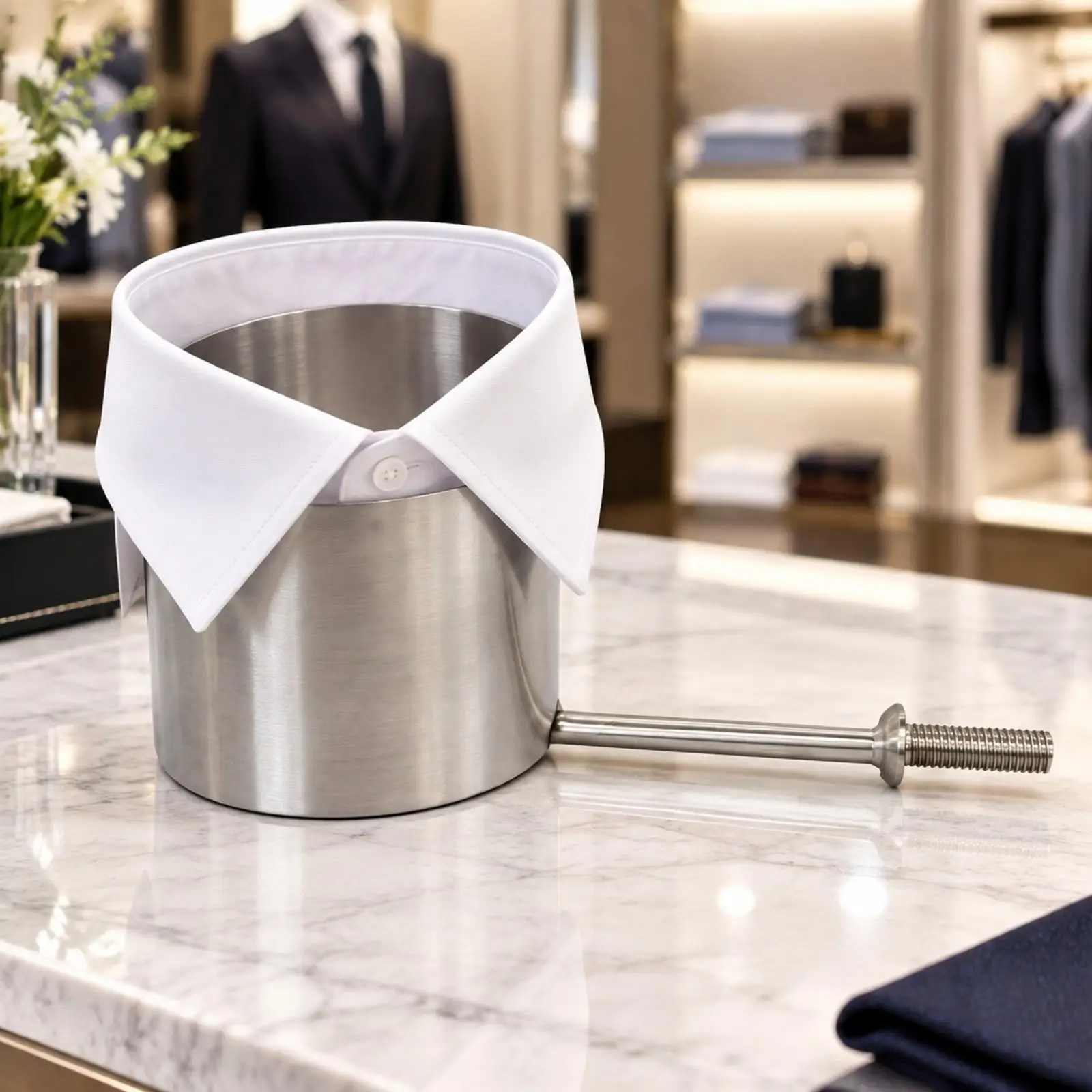 Stainless Steel Garment Display Rack Long-Lasting Metal Garment Display Rack with Dedicated Component Holders Sturdy