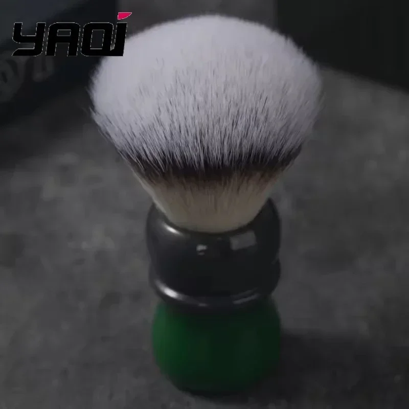 Мужская помазок для бритья YAQi - 26 мм мокко-матча чайного цвета, синтетическая щетина, узел, ручка из смолы, синтетическая щетка для бритья волос