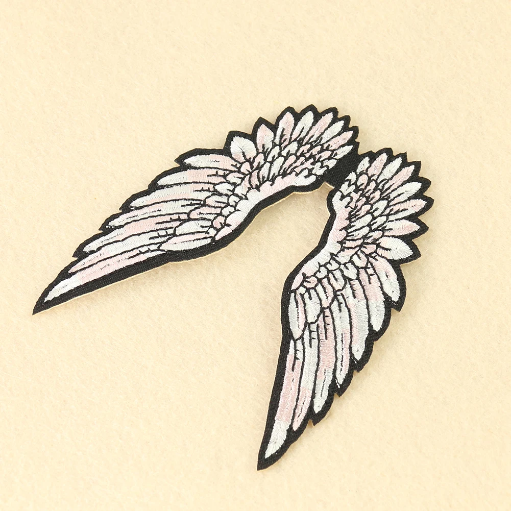 2PCS Angel Wings Patches Iron on Embroidered Patches for Jackets Shirt Backpacks DIY Apparel Accessories Thermo Adhesive Patches